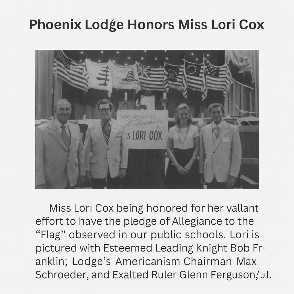 Lori Cox recognized by Phoenix Elks 335